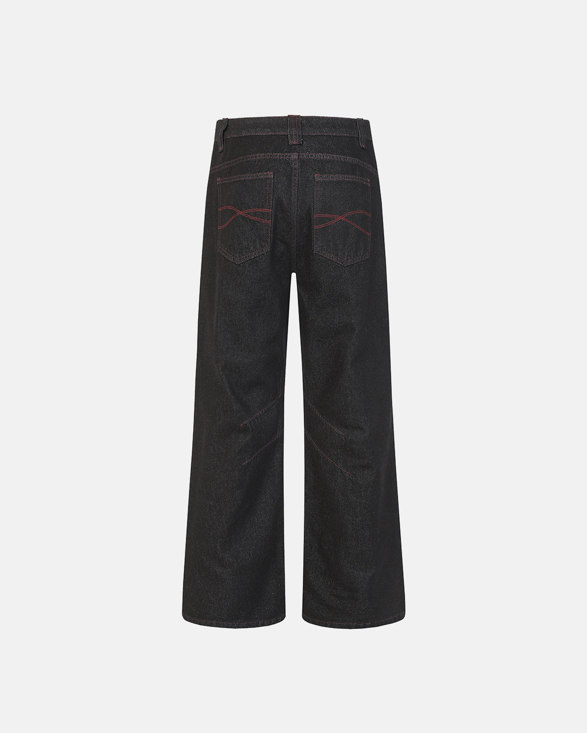 bootcut jeans with subtle flare and structured fit in raw denim