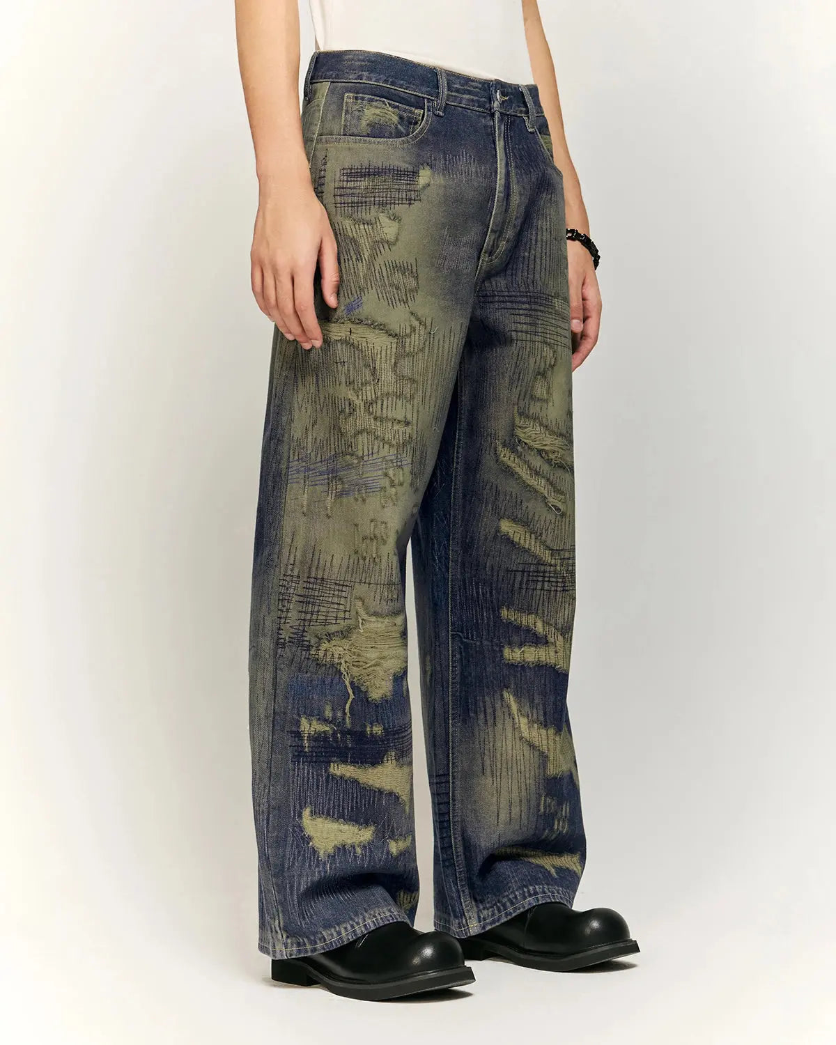 Digital Print Denim Pants | LCDEGO Streetwear