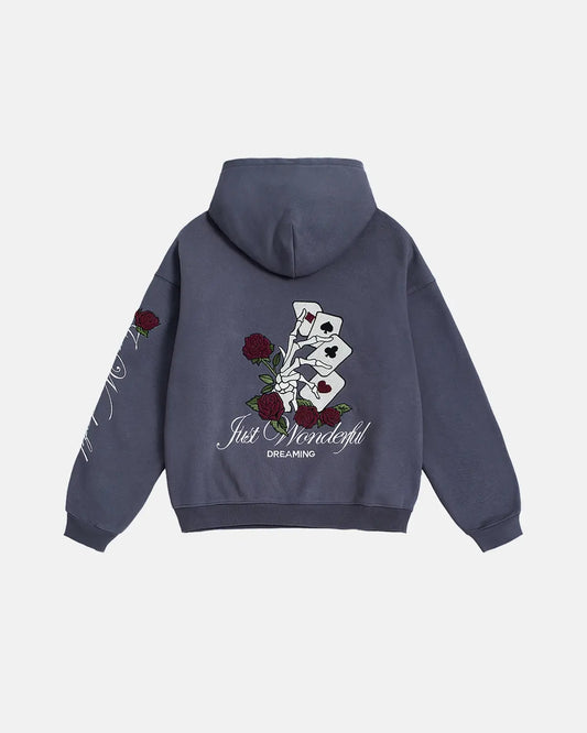 Poker Embroidery Boxy Hoodies | LCDEGO Streetwear