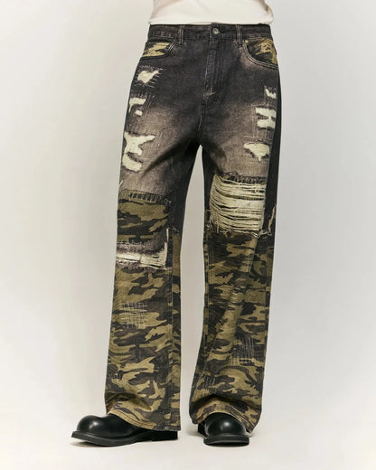 Camo Digital  Printing Baggy Jeans | LCDEGO Streetwear