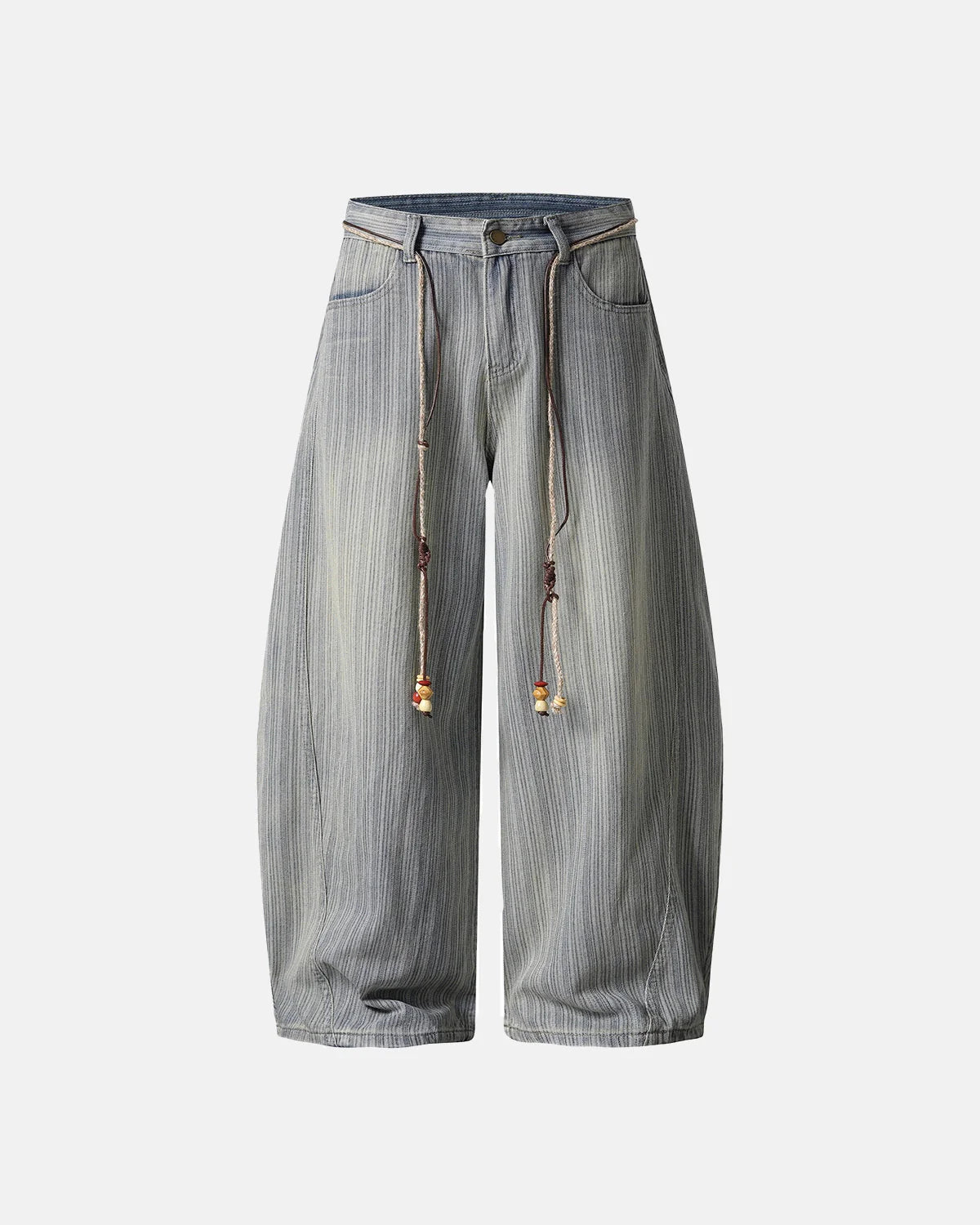 Acid Washed Stripe Baggy Jeans | LCDEGO Streetwear