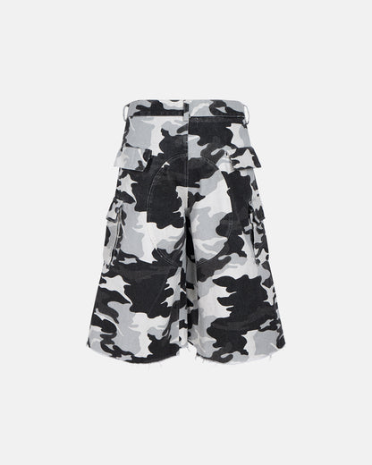 Glitter Camo Cargo Longline Shorts | LCDEGO Streetwear