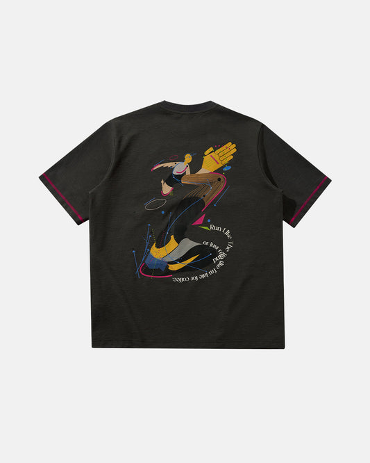 Contrast Stitching Graphic Tees | LCDEGO Streetwear