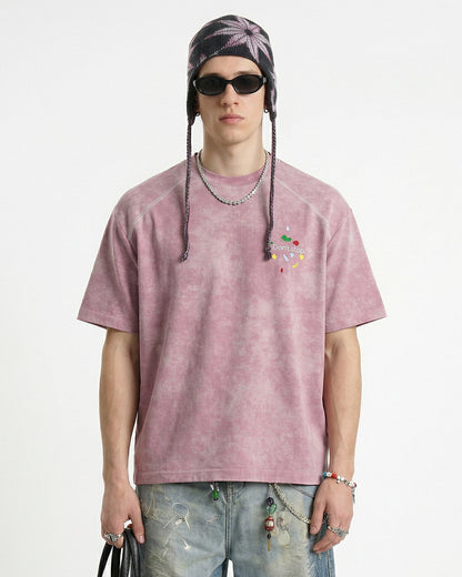 Snow Washed Puff Print T-Shirt | LCDEGO Streetwear