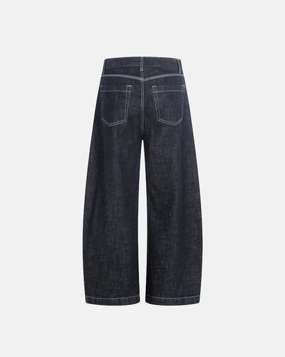 Raw Blue Wide Leg Denim Jeans | LCDEGO Streetwear