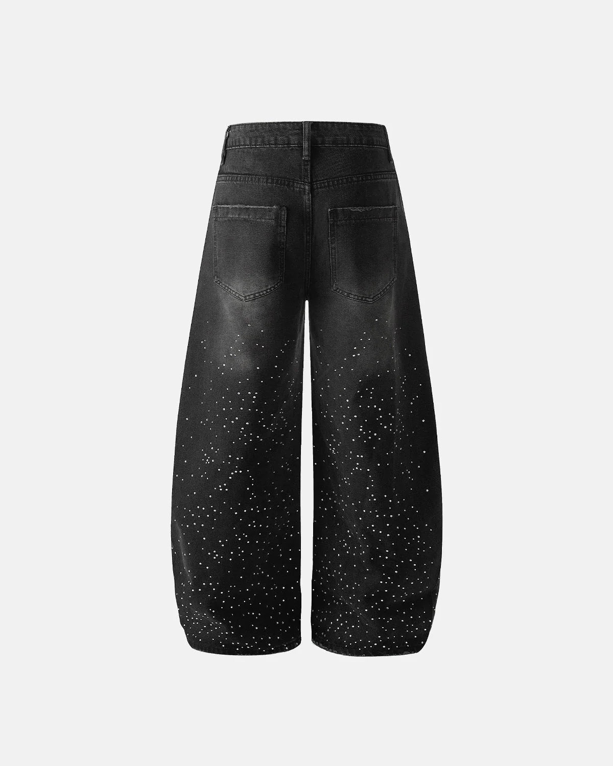 Acid Wash Rhinestone Baggy Jeans | LCDEGO Streetwear