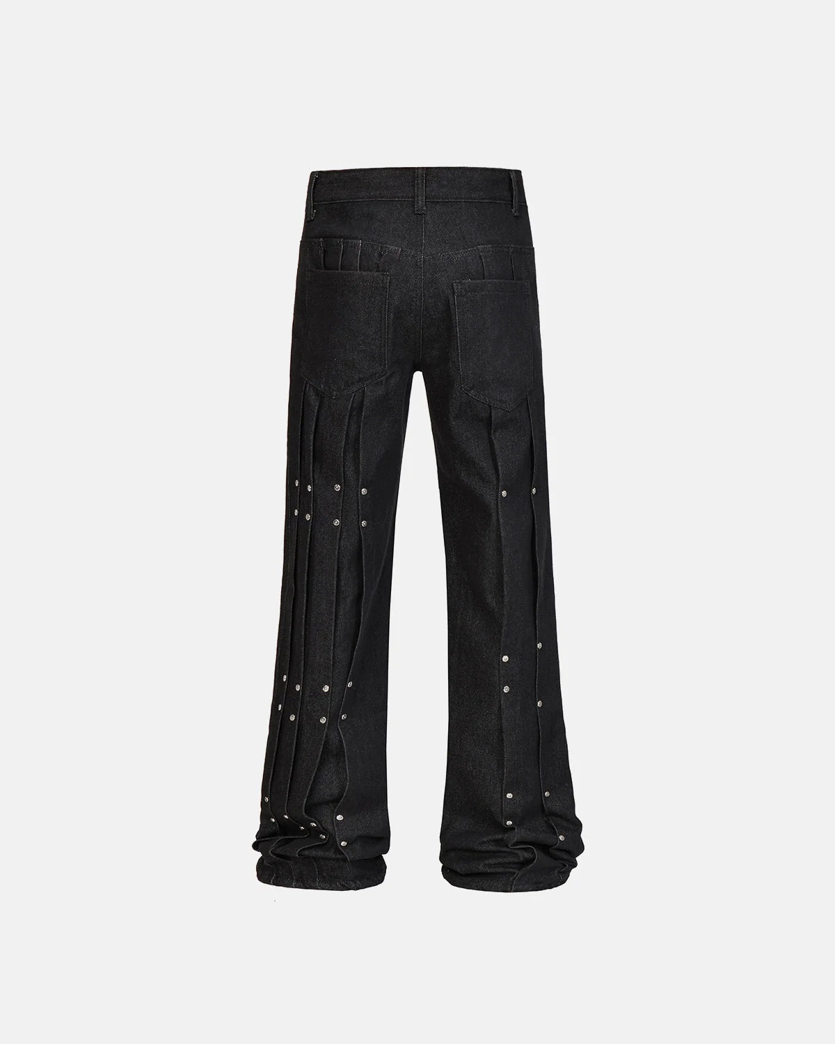 Studded Deconstructed Flared Baggy Jeans | LCDEGO Streetwear
