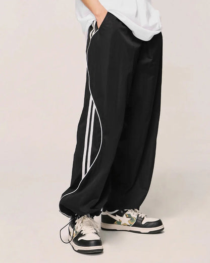Side Striped Wide Leg Track Pant | LCDEGO Streetwear
