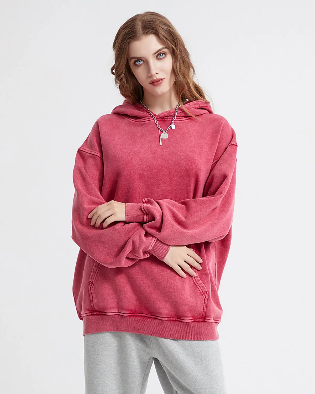 French Terry Washed Distressed Hoodies | LCDEGO Streetwear