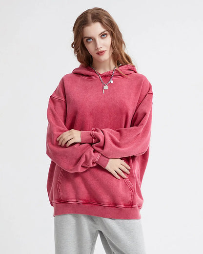 French Terry Washed Distressed Hoodies | LCDEGO Streetwear