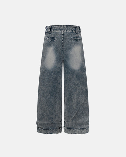 Retro Washed Wide Leg Baggy Jeans | LCDEGO Streetwear
