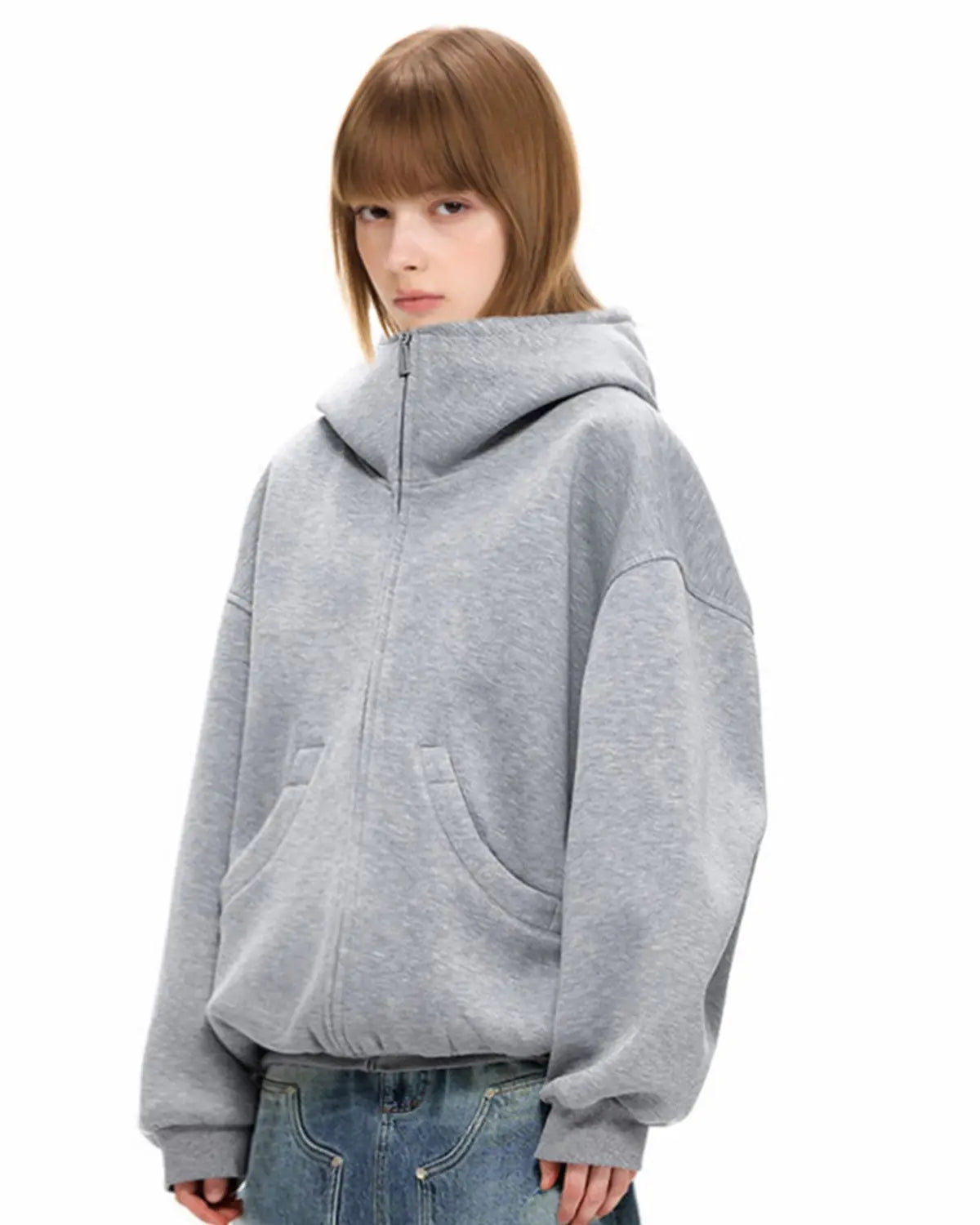 Heavyweight Boxy Zip Up Hoodies | LCDEGO Streetwear