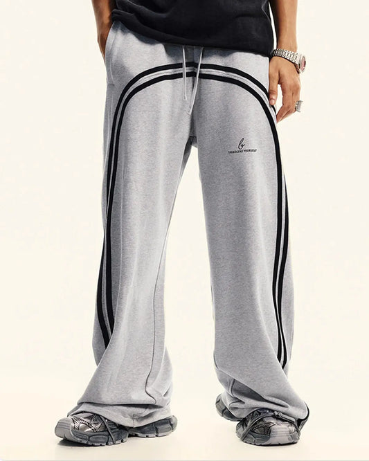 Washed Ribbon Wide Leg Sweatpants | LCDEGO Streetwear