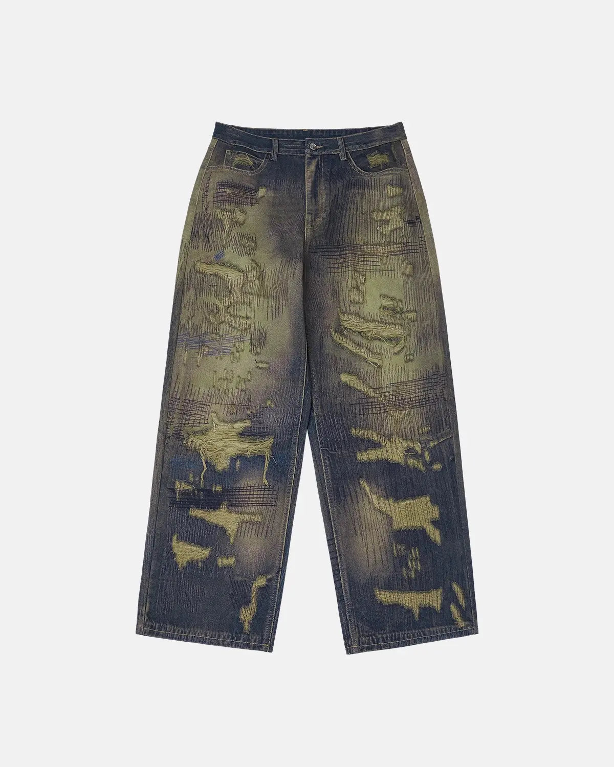 Digital Print Denim Pants | LCDEGO Streetwear