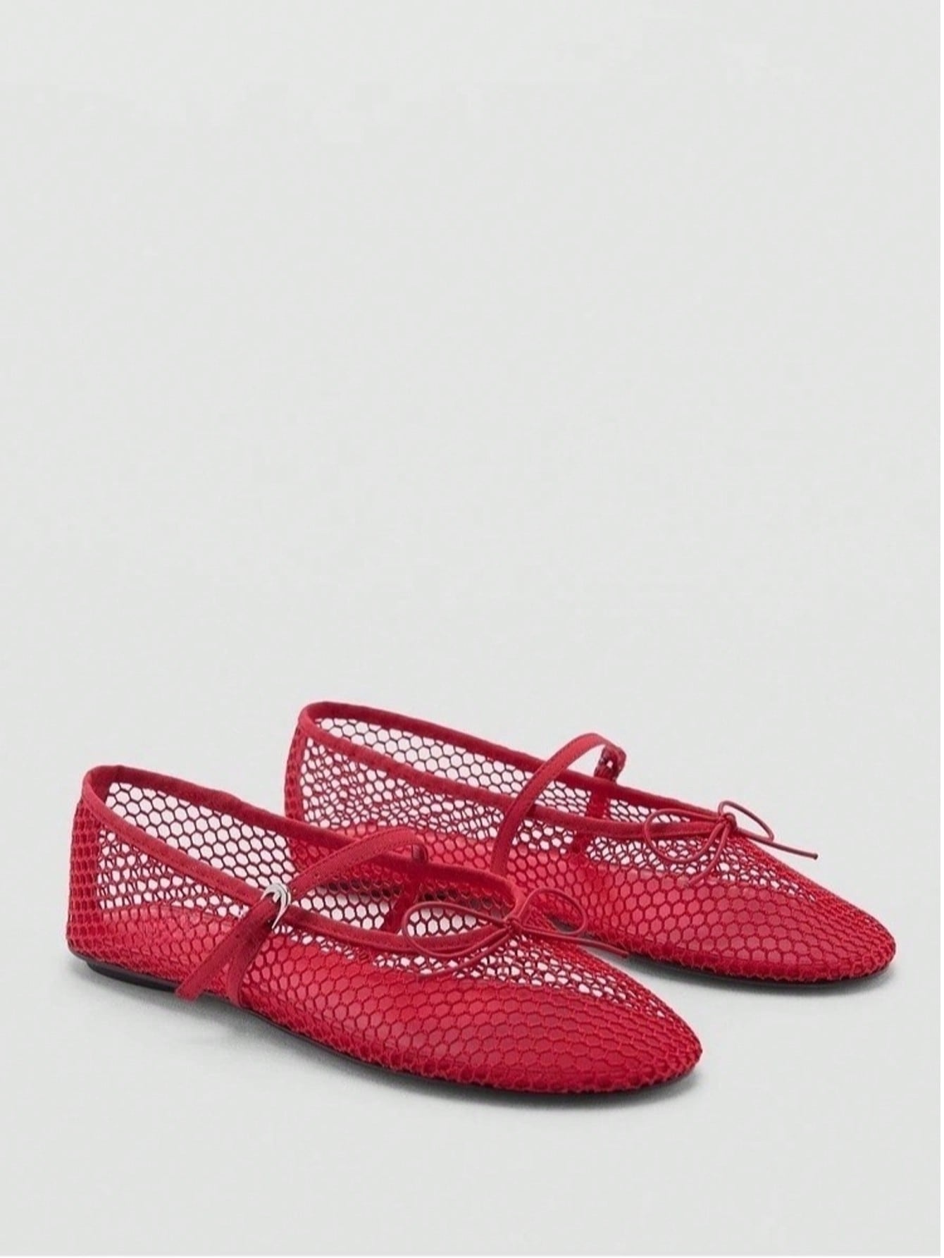 Bowknot Mesh Hollow Low Vamp Flat Shoes|LCDEGO