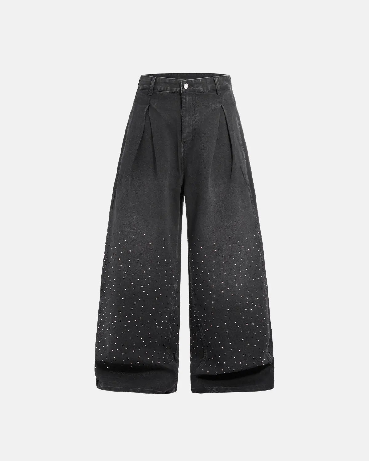 Acid Washed Rhinestone  Baggy Jeans | LCDEGO Streetwear