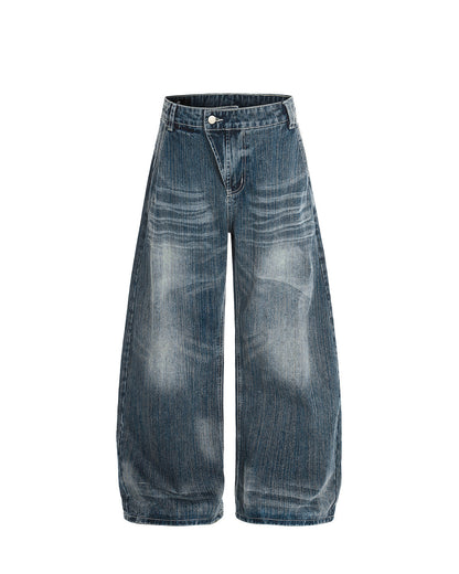 Textured Bamboo Weave Denim Jeans | LCDEGO Streetwear