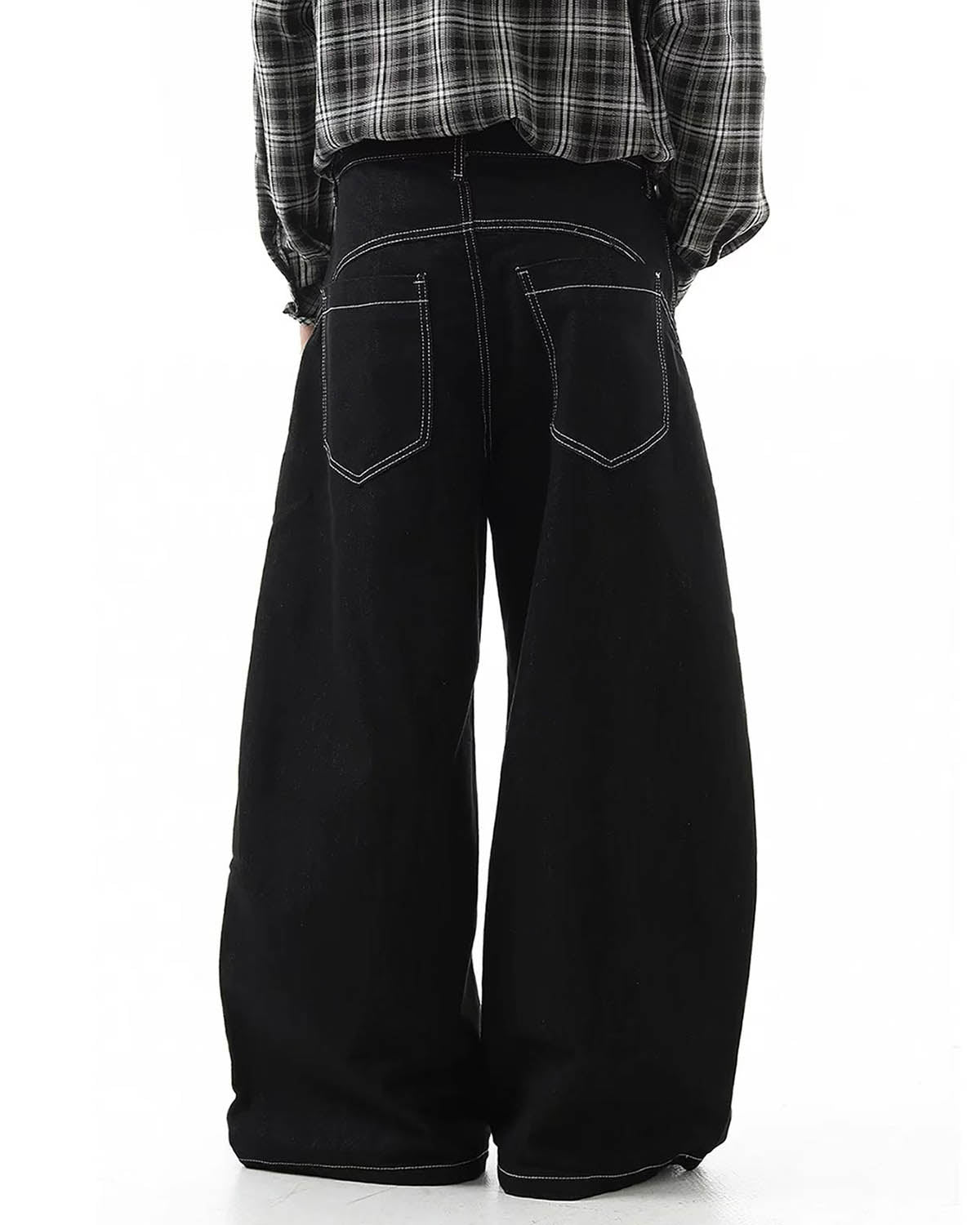 Raw Metal Clasp Baggy Jeans | LCDEGO Streetwear
