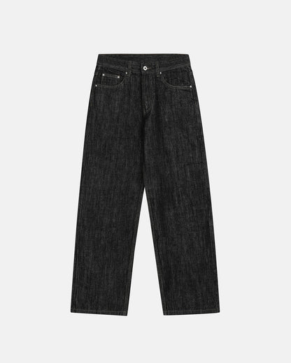Raw Straight-leg Denim Pants | LCDEGO Streetwear