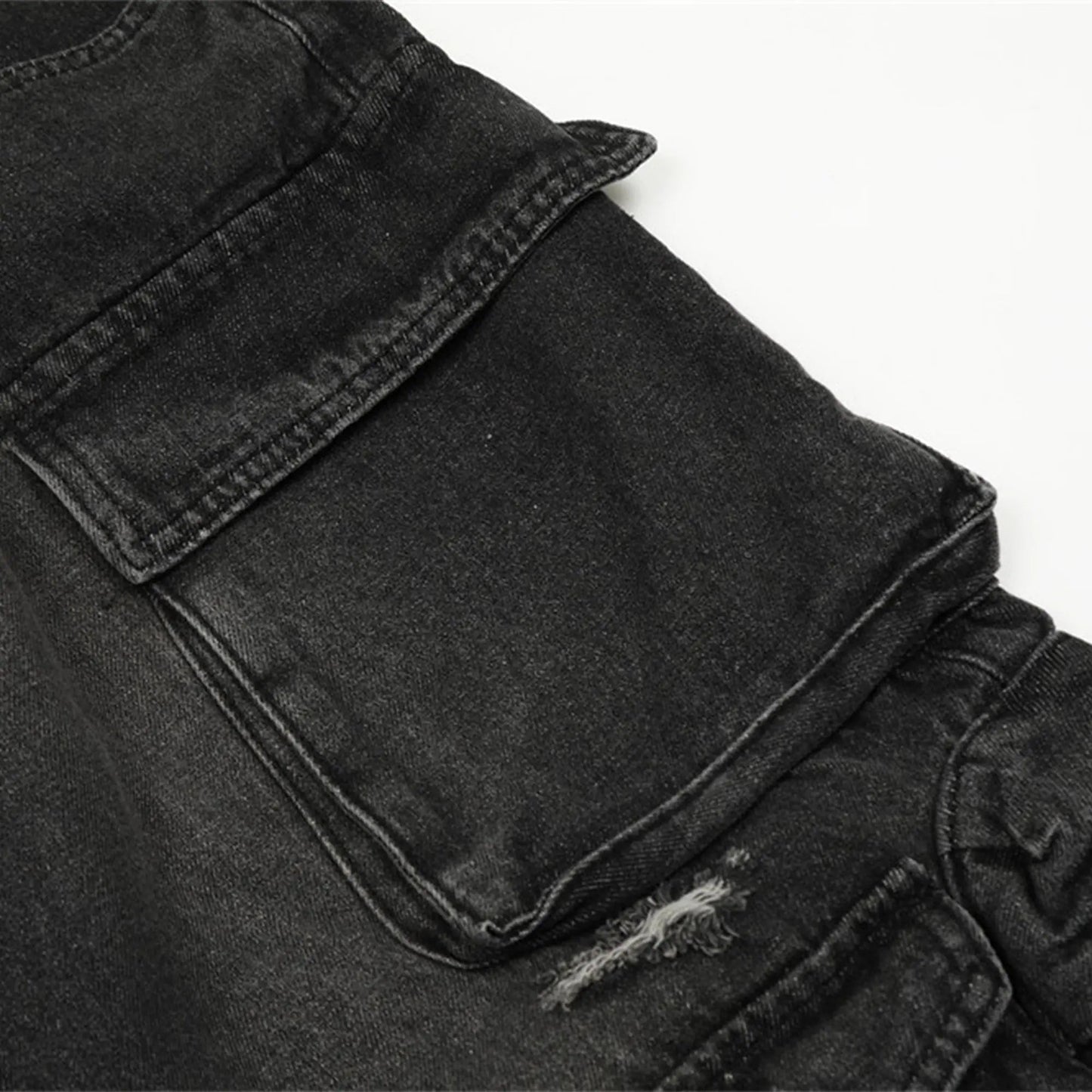 Multi Pockets Cargo Wide Leg Jeans | LCDEGO Streetwear