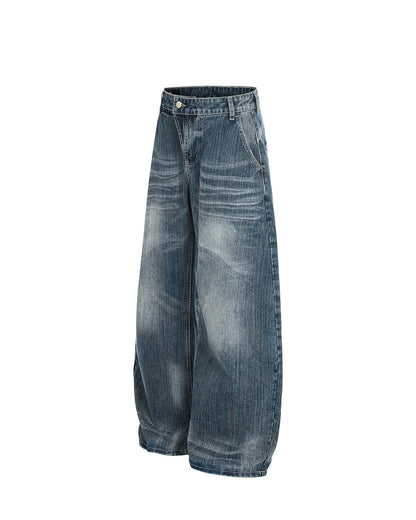 Textured Bamboo Weave Denim Jeans | LCDEGO Streetwear