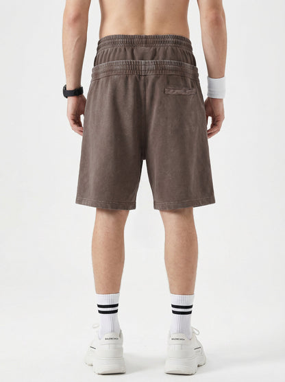 Double Waist Acid Wash Sweat Shorts | LCDEGO Streetwear