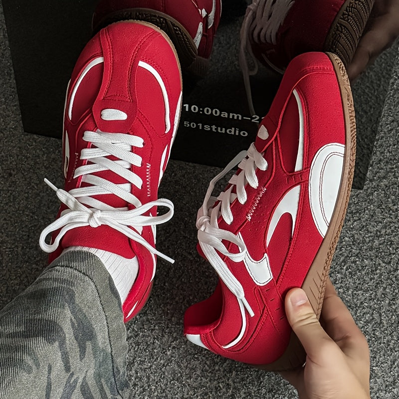 Couple's Fashion Casual Sneakers, British Low-Top Flat Racing Shoes, Lightweight Comfortable Street Trendy Shoes