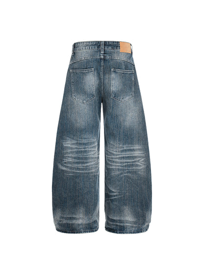 Textured Bamboo Weave Denim Jeans | LCDEGO Streetwear