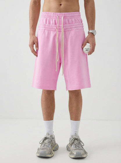 Double Waist Acid Wash Sweat Shorts | LCDEGO Streetwear