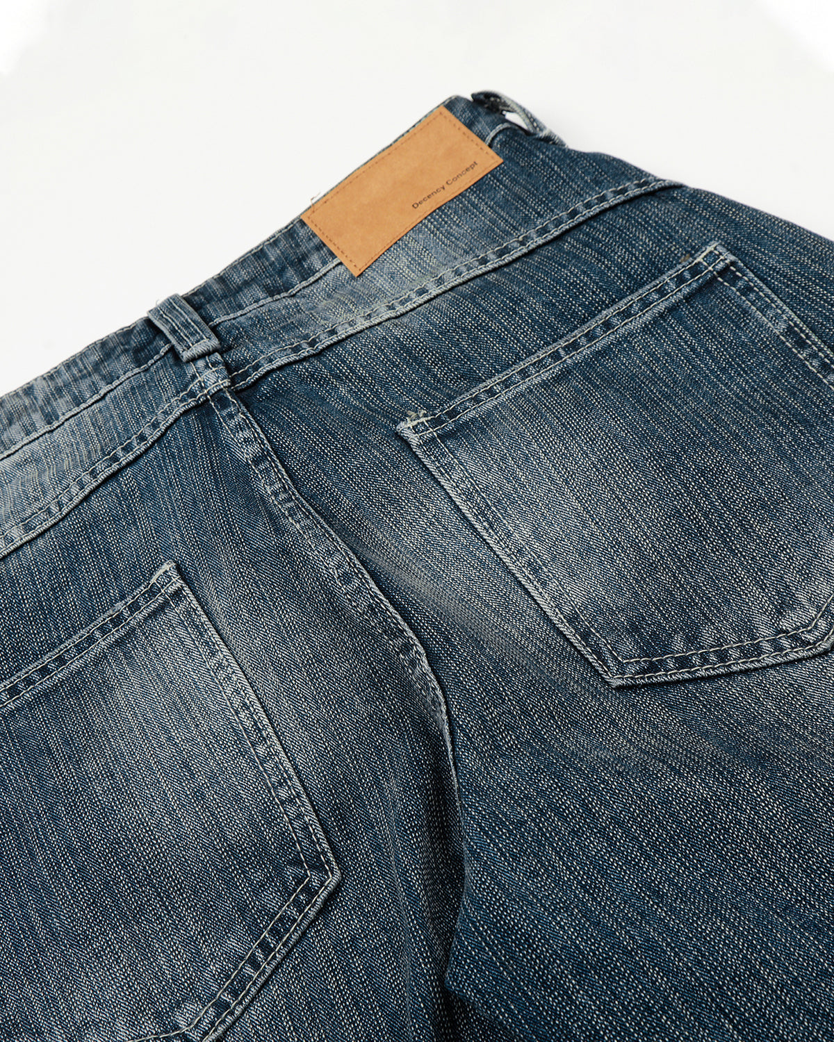 Textured Bamboo Weave Denim Jeans | LCDEGO Streetwear