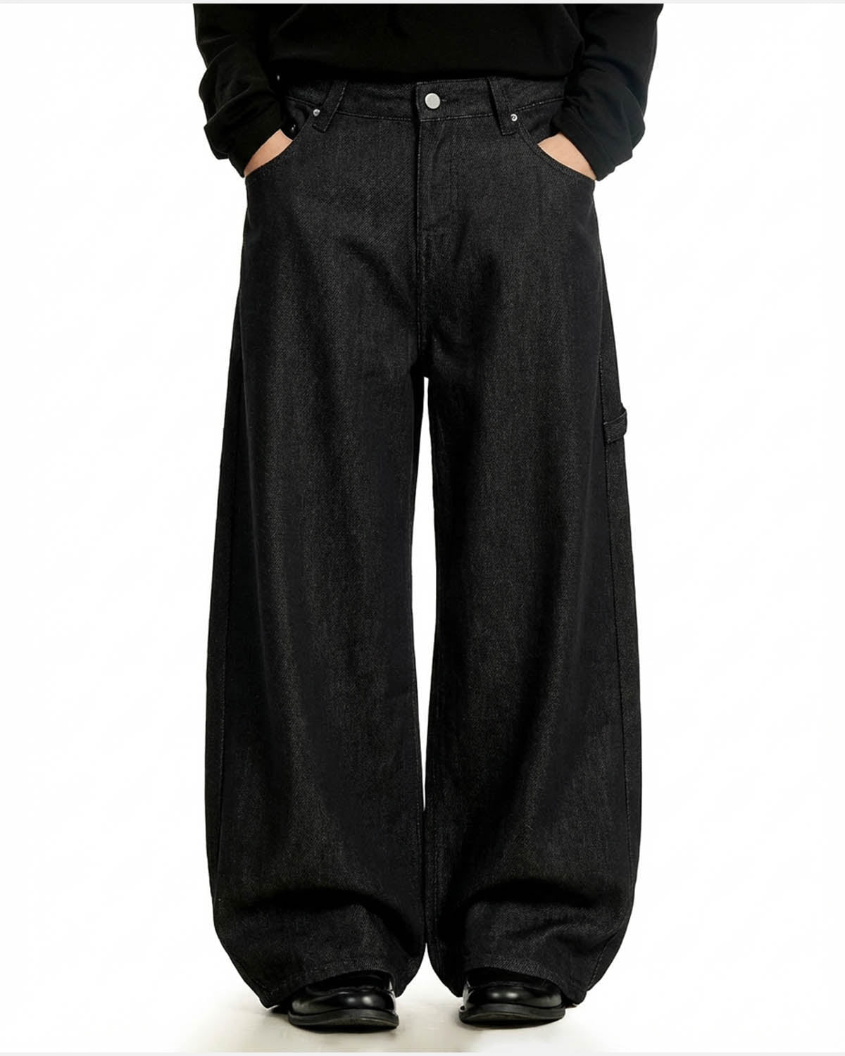 Cross Rhinestone Embroidered Baggy Jeans | LCDEGO Streetwear