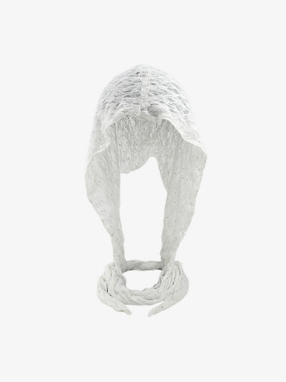 Vintage Lace Hollow Crochet Long Strap Headscarf Hat