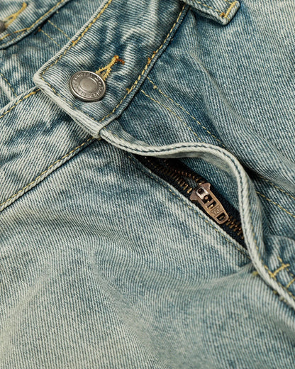 Double Waist Acid Washed Baggy Jeans | LCDEGO streetwear