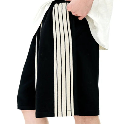 Striped Wide Leg Shorts | LCDEGO Streetwear