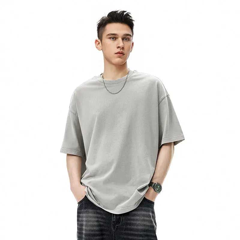 Heavy Boxy Fit Washed Tees | LCDEGO Streetwear