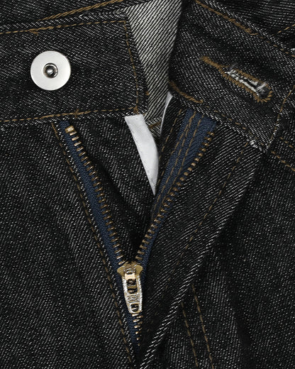 Raw Straight-leg Denim Pants | LCDEGO Streetwear