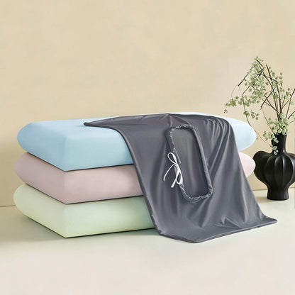 Instant Cooling Ice Silk Summer Pillowcase | Modern Minimalist Breathable Pillow Protector | Premium Vegan Silk Alternative (4 Colors)
