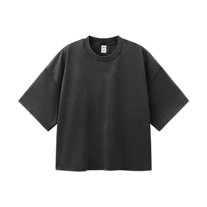 Heavy Boxy Fit Washed Tees | LCDEGO Streetwear