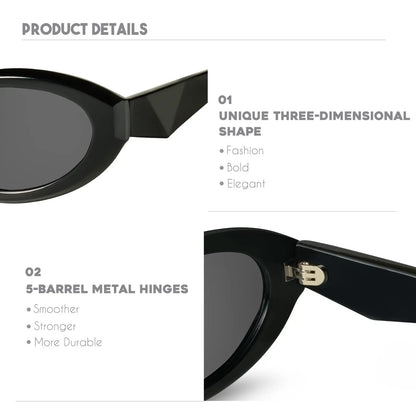 Retro Y2K Oval Cat Eye Sunglasses for Women